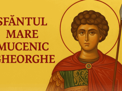 Icoana Sfântului Mare Mucenic Gheorghe, pe cal, străpungând balaurul, simbol al credinței biruitoare