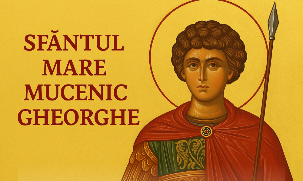 Icoana Sfântului Mare Mucenic Gheorghe, pe cal, străpungând balaurul, simbol al credinței biruitoare